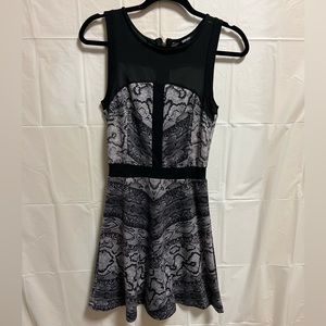 Buffalo David Bitton Dress. Size Xsmall. Black with Gray Snake